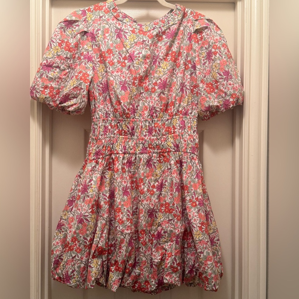 EUC &Merci Floral Puffy Sleeve Balloon Skirt Mini Dress Size Large